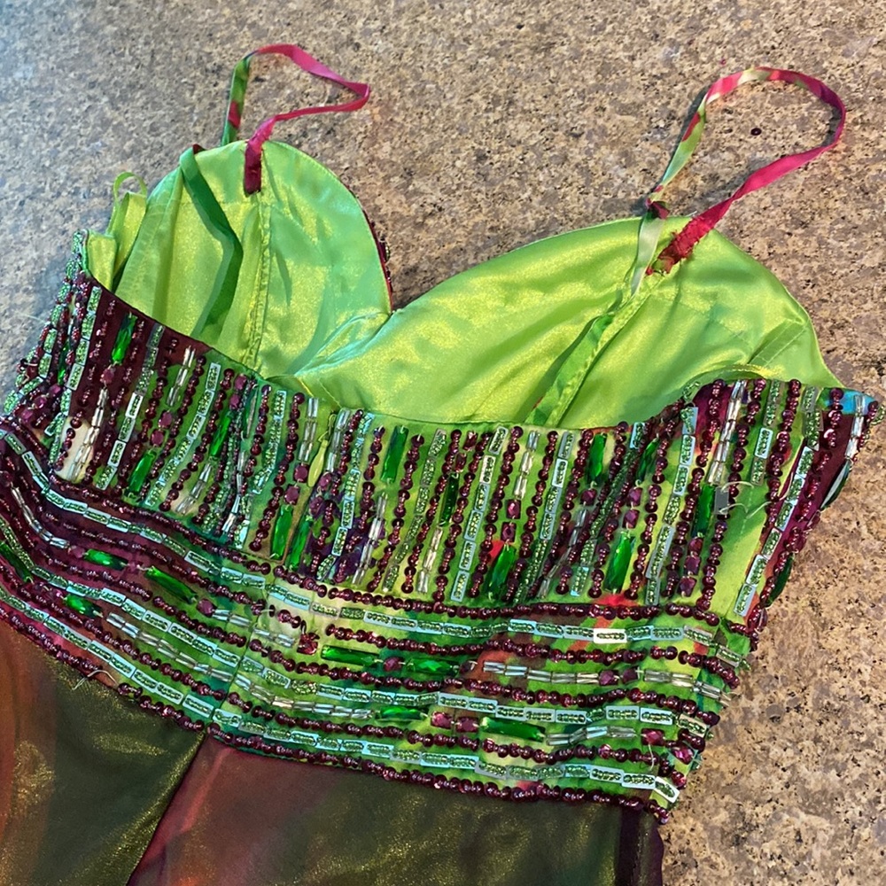 Clarisse Beaded Upper 100% Silk Shell, Prom Pageant or Evening Gown With FLAWS 4 - Picture 14 of 17